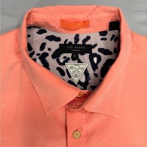 Ted Baker London Coral Short Sleeve Button Down Shirt Men’s Size 6 Large